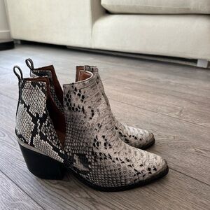 Jeffery Campbell Snakeskin Ankle Boots 6.5